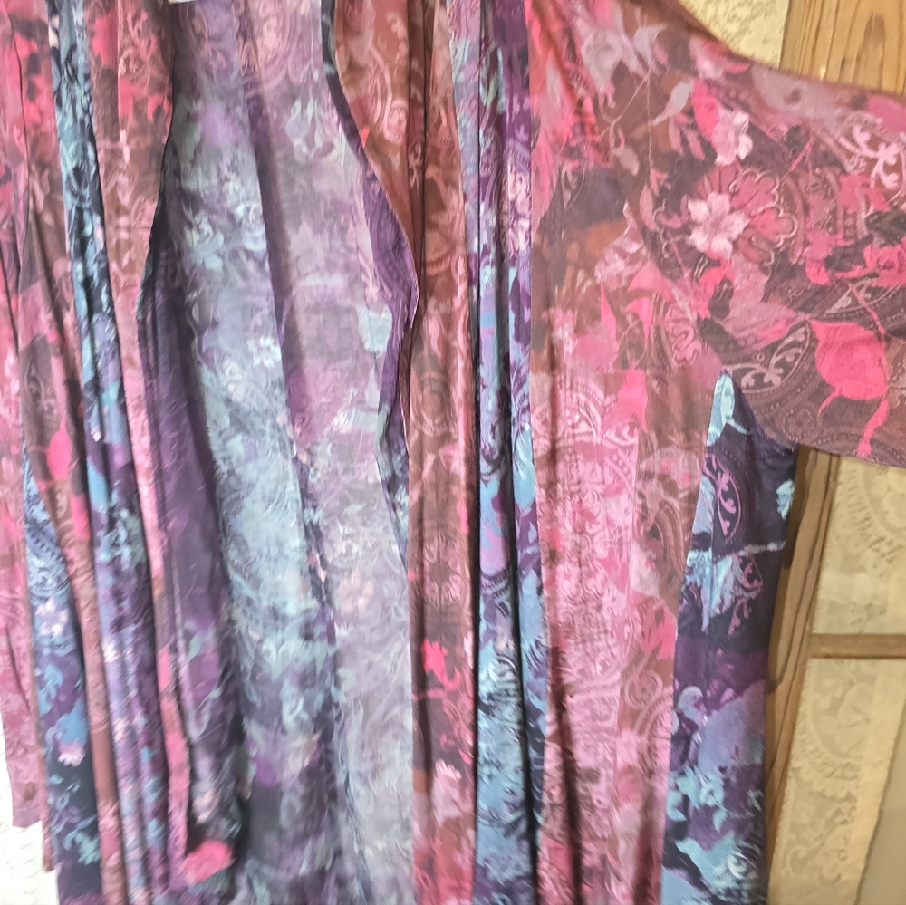 Soft Surroundings Long Sleeve Floral Paisley Flowy Womens Cardigan XL - Picture 2 of 9